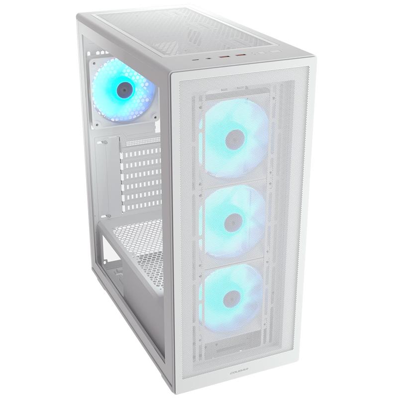 COUGAR MX220 PSU YOK 4XARGB FAN USB 3.0 TYPE-C MIDI TOWER GAMING KASA BEYAZ 
