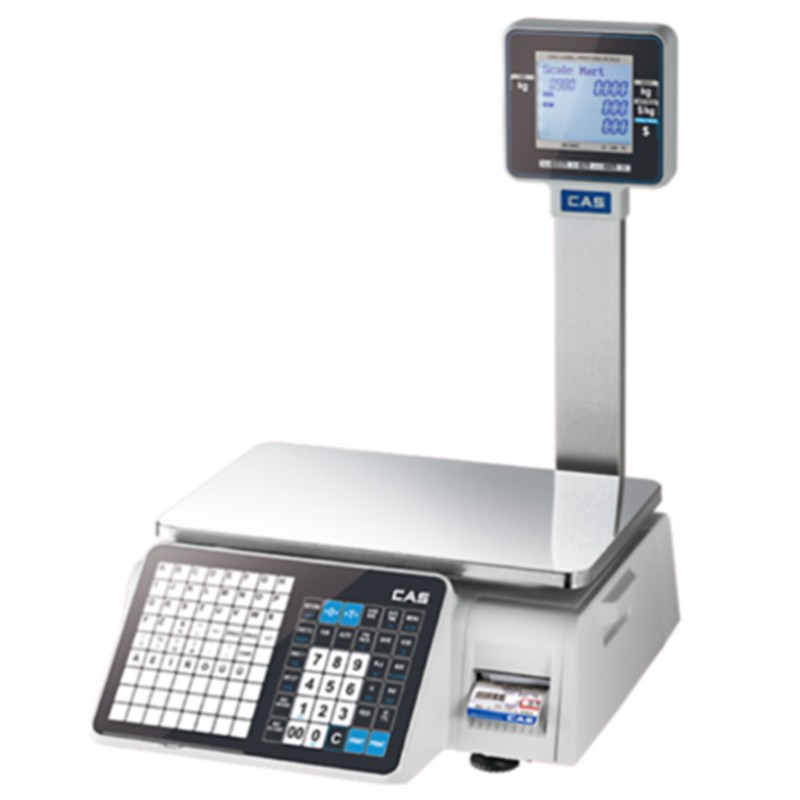 CAS CL3000 30KG 202DPI DİREKT TERMAL ETHERNET LCD EKRAN BOYUNLU BARKODLU TERAZİ 