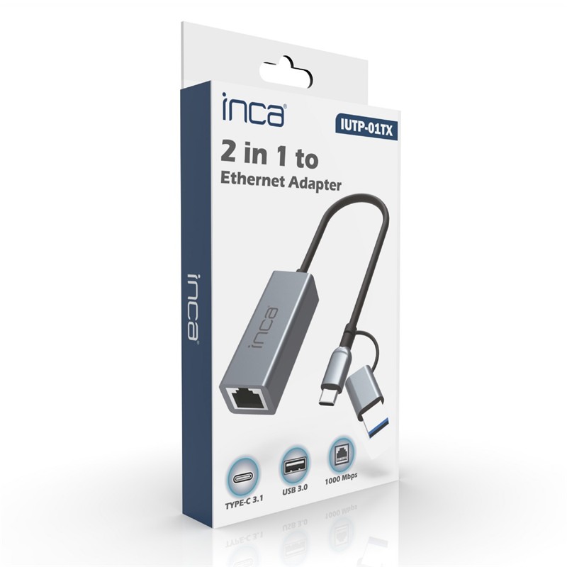 INCA IUTP-01T USB 3.0 TYPE-C 3.1 ETHERNET RJ45 1000MBPS ALUMINYUM KASA 