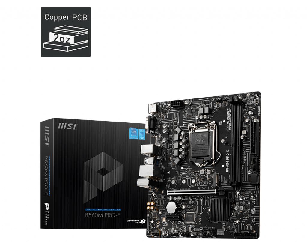 MSI B560M PRO-E DDR4 4800MHZ 1XVGA 1XHDMI 1XM.2 USB 3.2 MATX 1200P (10 VE 11. NESİL İŞLEMCİ UYUMLU) 