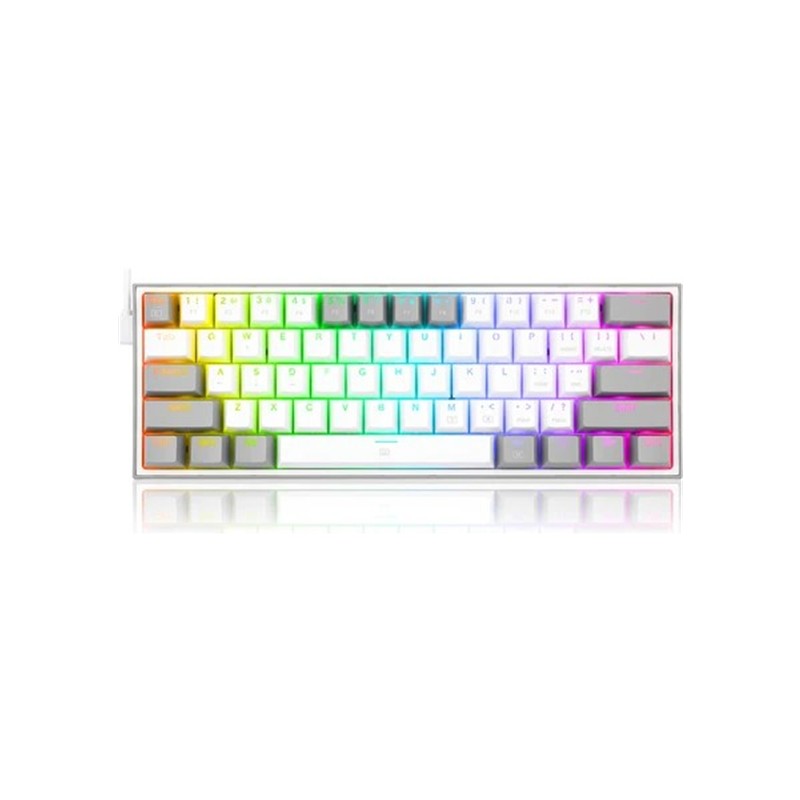 REDRAGON K617 FIZZ RGB RED SWITCH MEKANİK OYUNCU KLAVYESİ BEYAZ/GRİ 